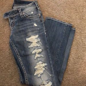 Silver jeans from The Buckle!